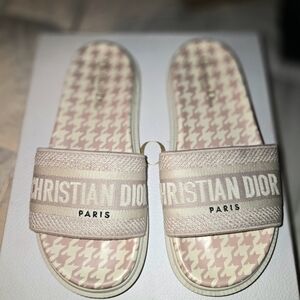 Dior Pink and White Sandals